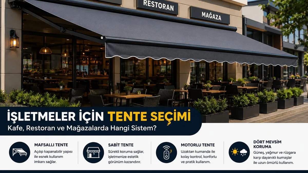 İşletmeler İçin Tente Seçimi: Kafe, Restoran ve Mağazalarda Hangi Sistem?